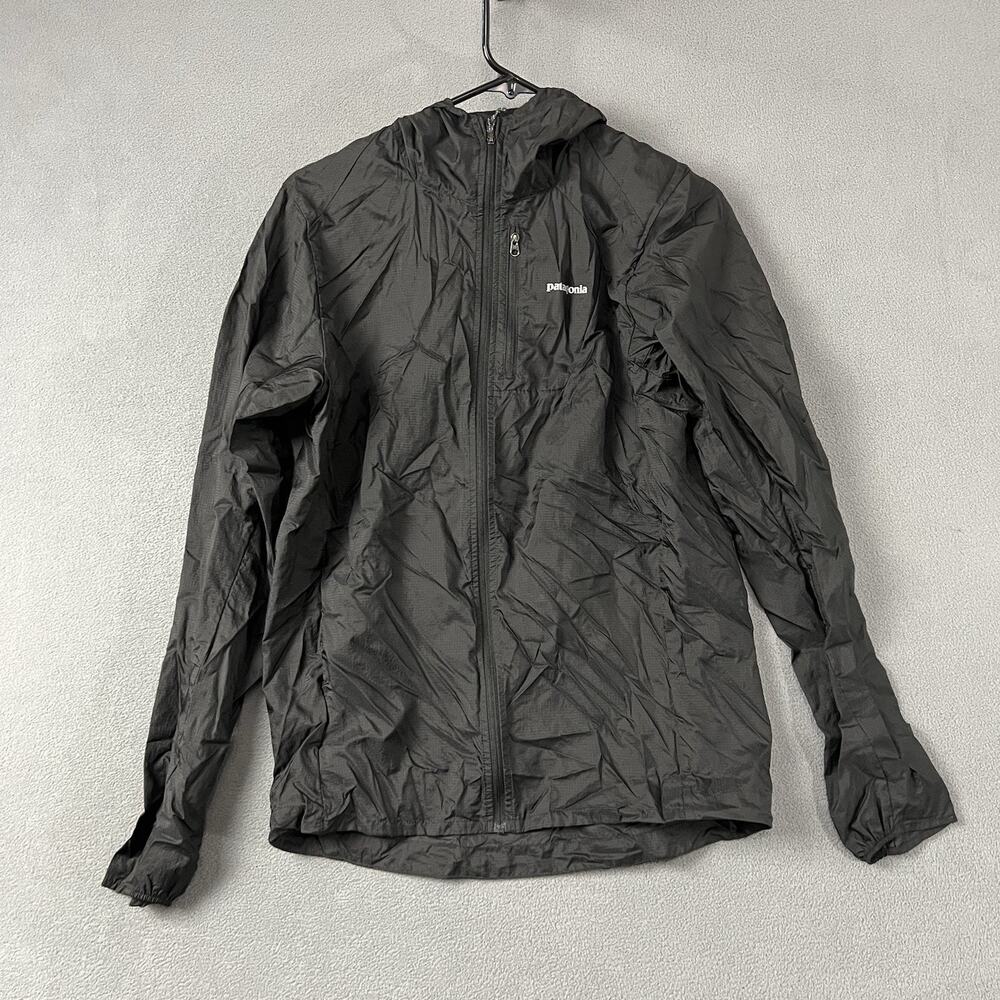 Patagonia Jacket Mens Small Black Houdini Lightweight Full Zip Outdoors Hiking